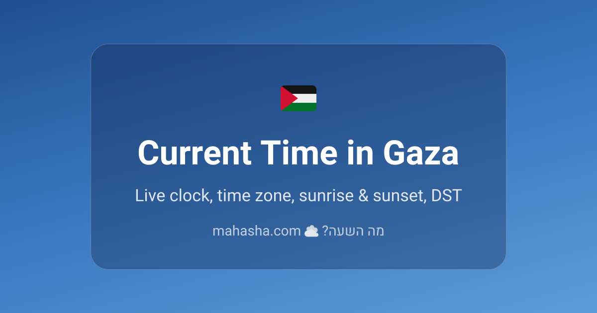 Current Time in Gaza Right Now, Palestinian Territories | mahasha.com